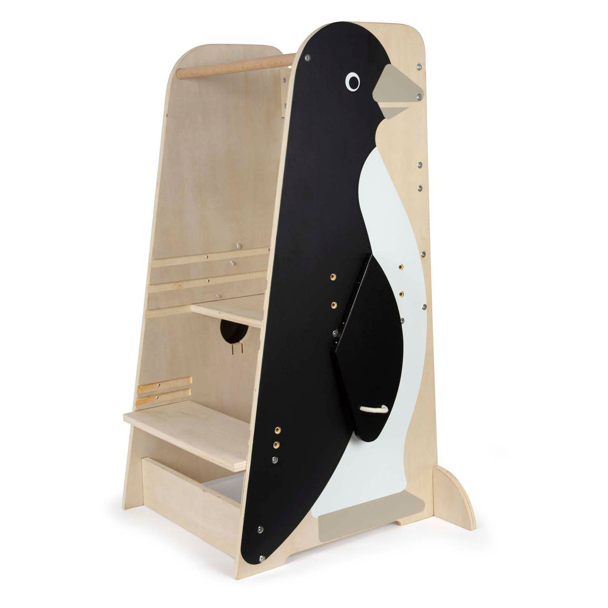 Klenge Fouss - Holzuerm Tower Penuin wilde Liewen, 92cm