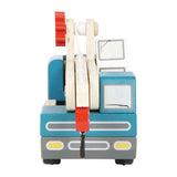 Small foot - blue wooden crane truck with pallet
