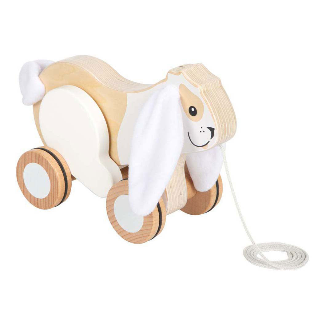 Small foot - wooden pull rabbit with crackling ears