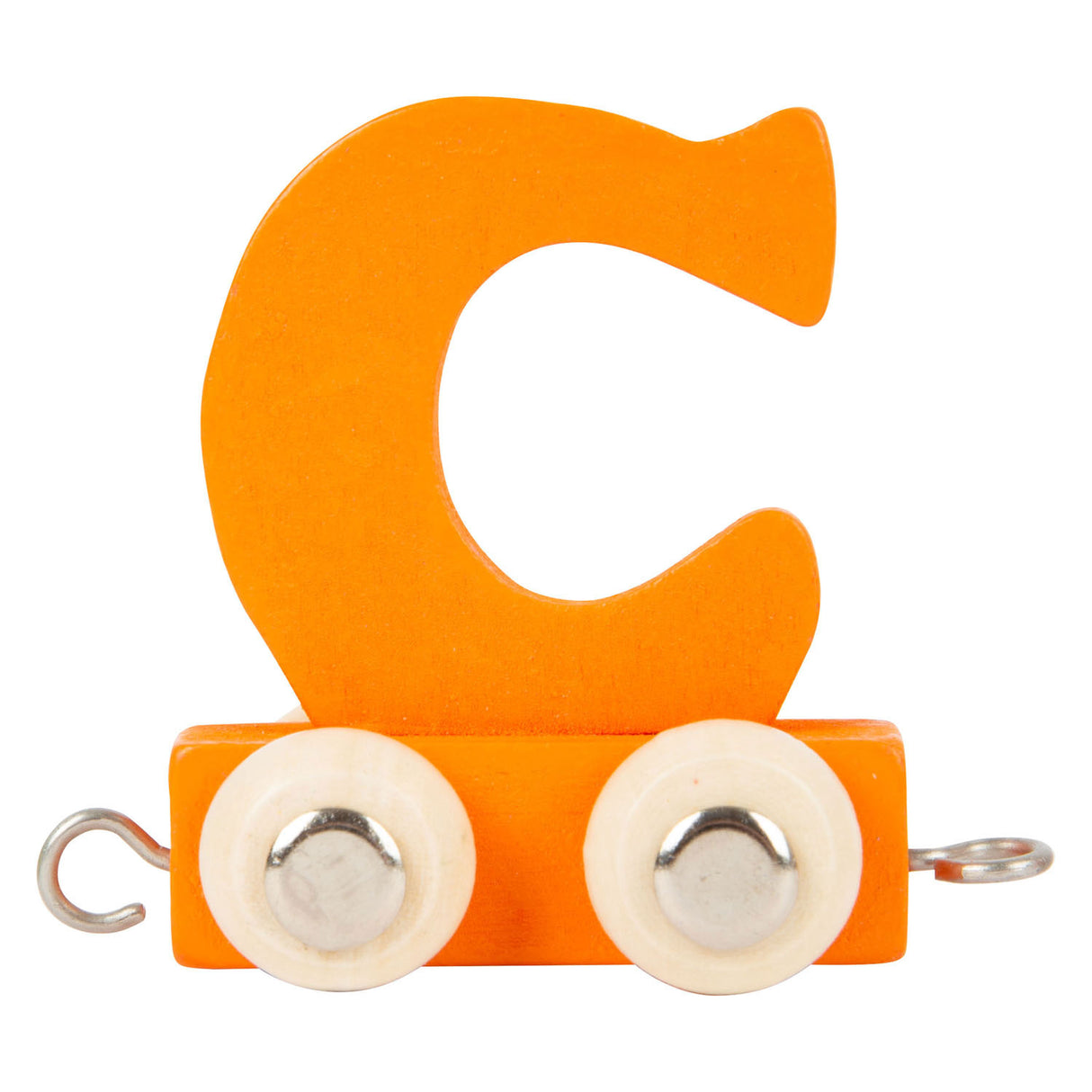 Liten fot - bokstavtog i tre oransje - c - 12 stk