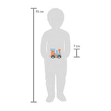 Pé pequeno - trem de letras de madeira polar - locomotiva rosa salmão - 12 peças