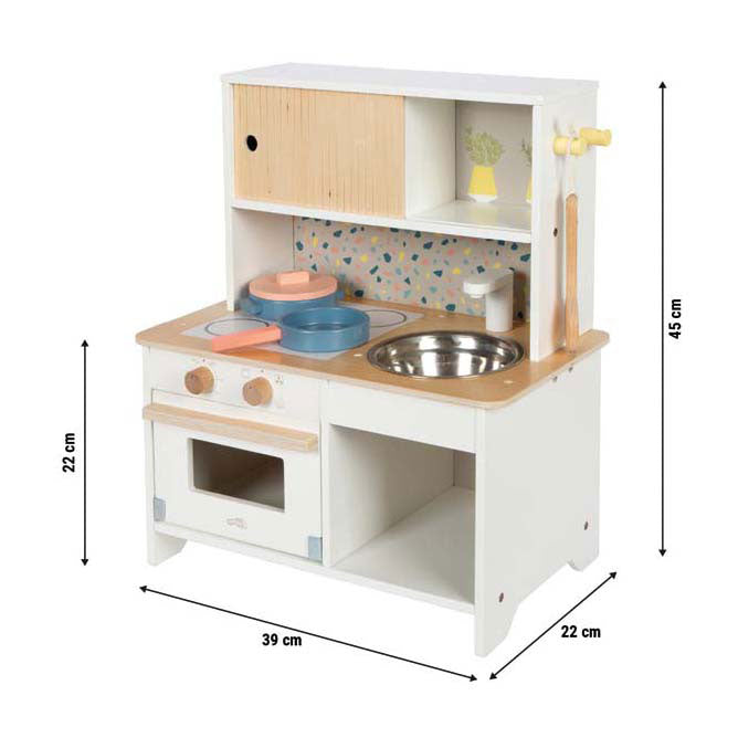 Small foot - houten terrazzo speelkeuken compact