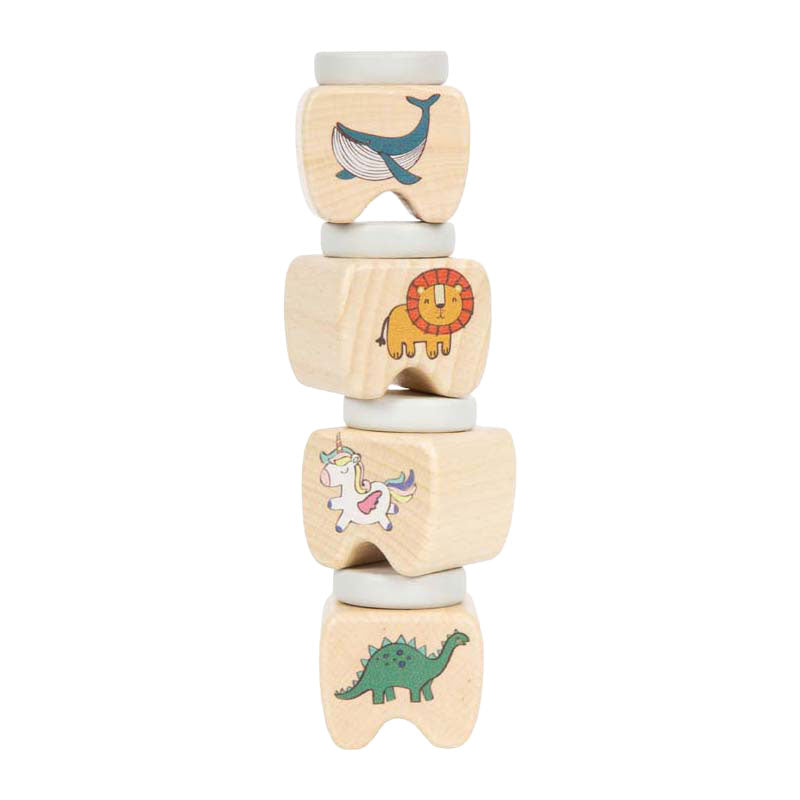 Small foot - houten melktandendoosjes - 4st.