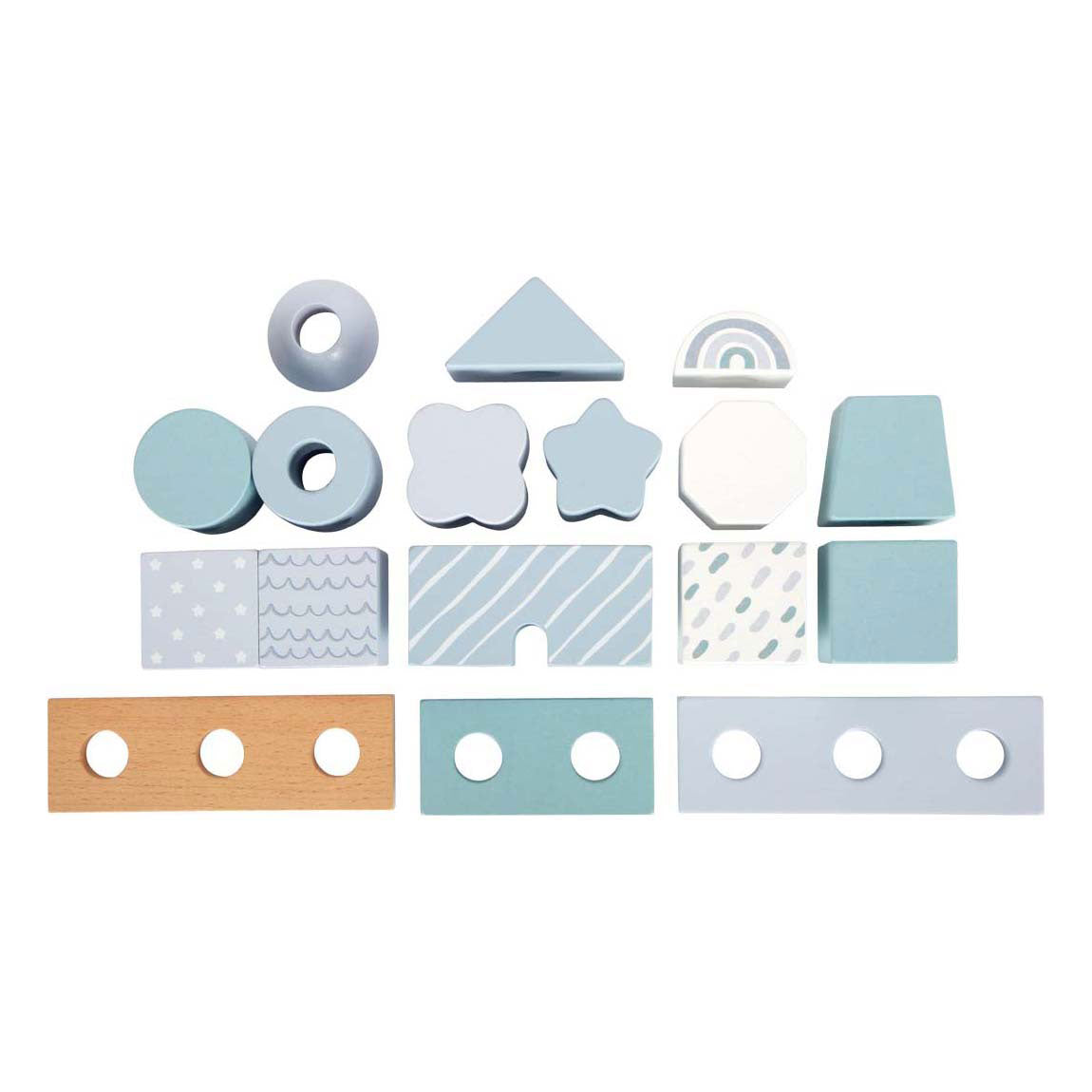 Small foot - houten stapelhuis blauw - 18dlg.