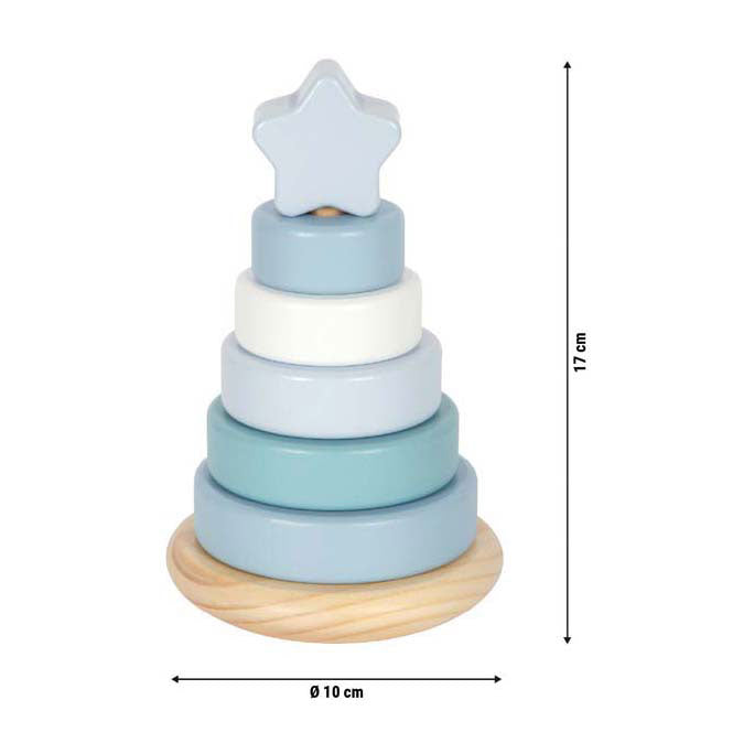 Small foot - houten stapeltoren blauw - 7dlg.