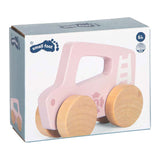 Small foot - houten duwautootje roze