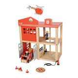 Small foot - houten grote brandweerkazerne met accessoires