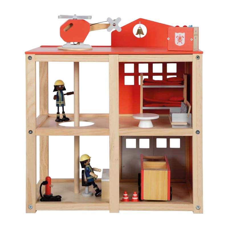 Small foot - houten grote brandweerkazerne met accessoires
