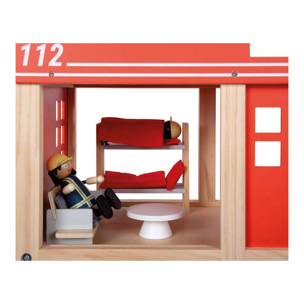Small foot - houten grote brandweerkazerne met accessoires