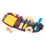 Small foot wooden tool with strap