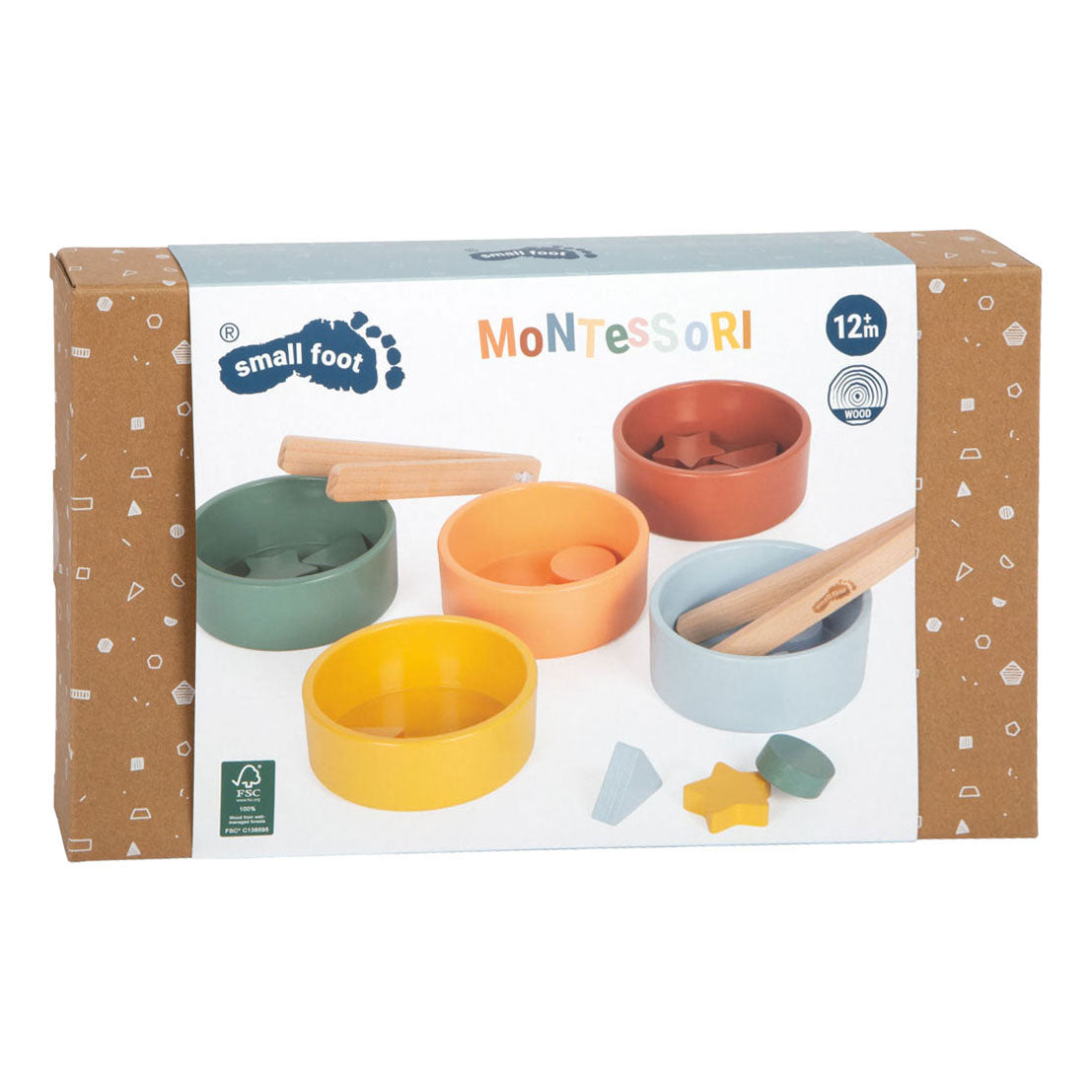 Small foot - wooden Montessori sorting game with tongs