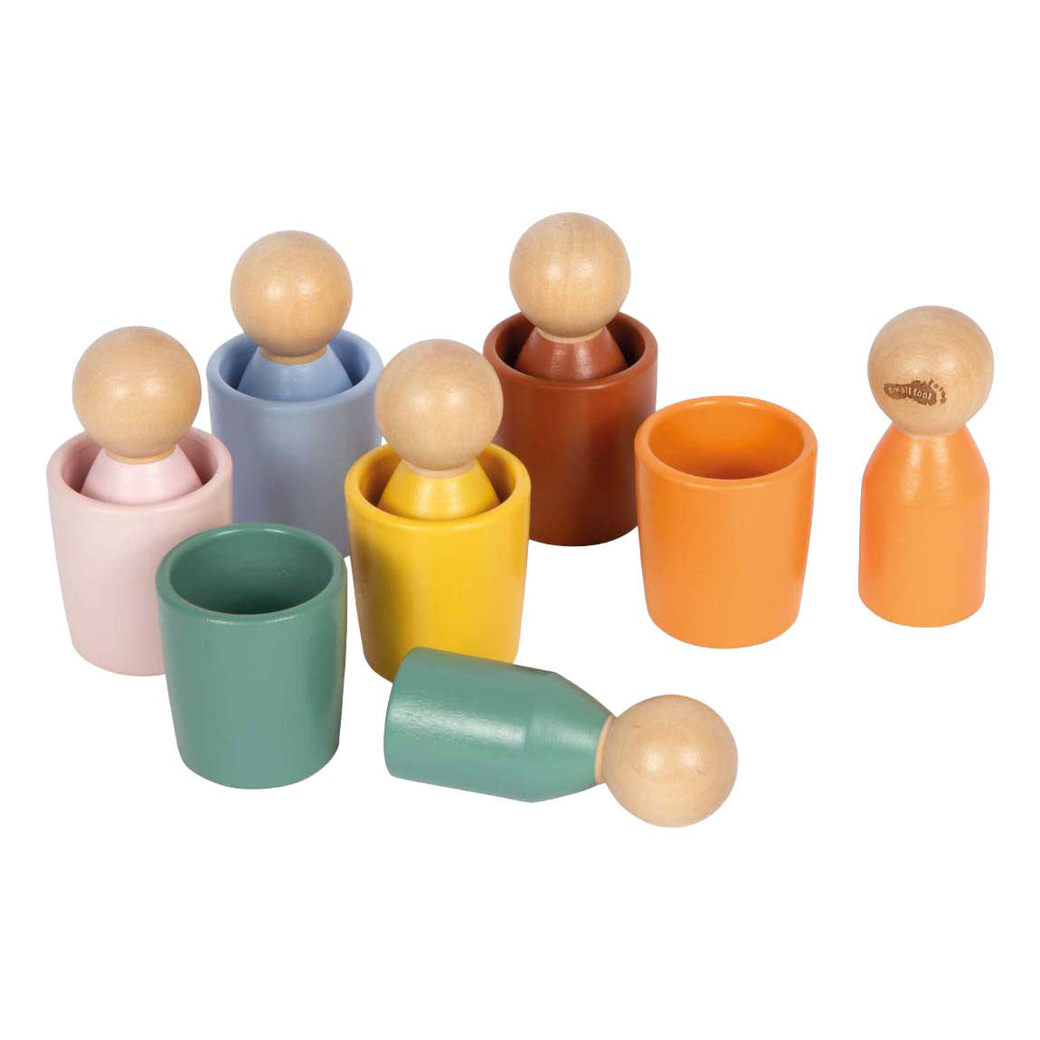 Small foot - wooden Montessori sorting cup with figures