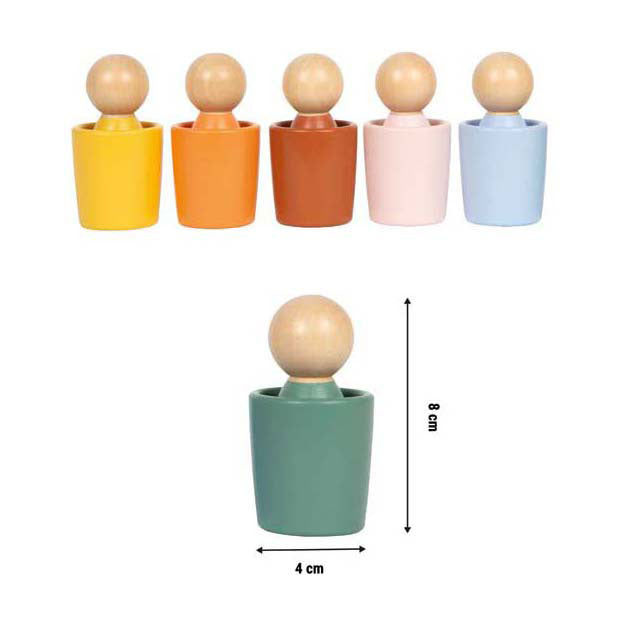 Small foot - wooden Montessori sorting cup with figures