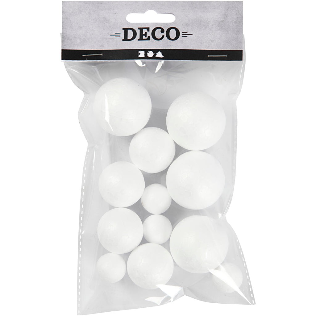 Bolas de STYROPOR BRANCAS, 12º.