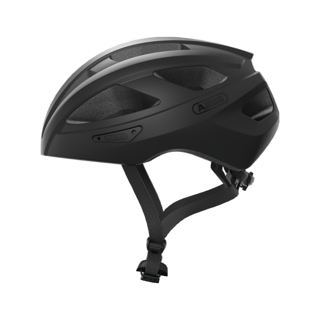 Helmet Abus Macatgoud Velvet lonrach dubh M 52-58cm