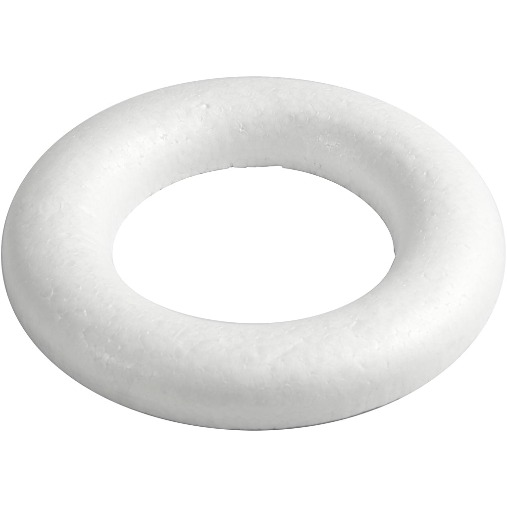 Creativ company rings with flat back, size 20 cm, thickness 25 mm, white, 1 piece