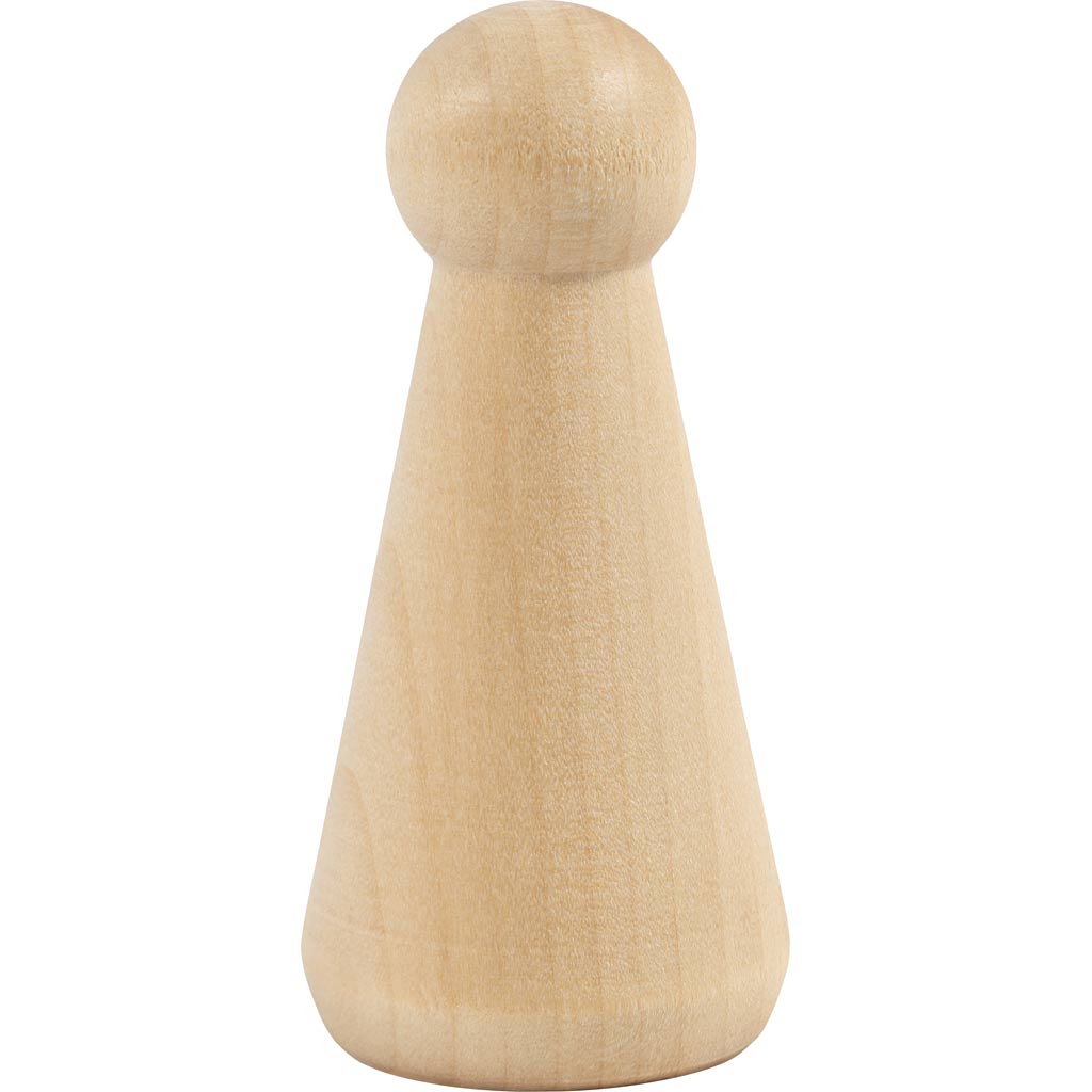 Creativ company houten figuur, kegelvormig, h: 8 cm, 3 stuk 1 doos