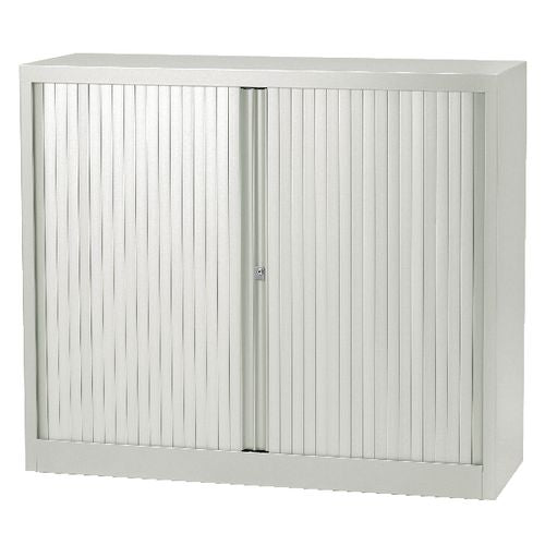 Roldeurkast laag staal 100x43x103cm lichtgrijs 1 legbord