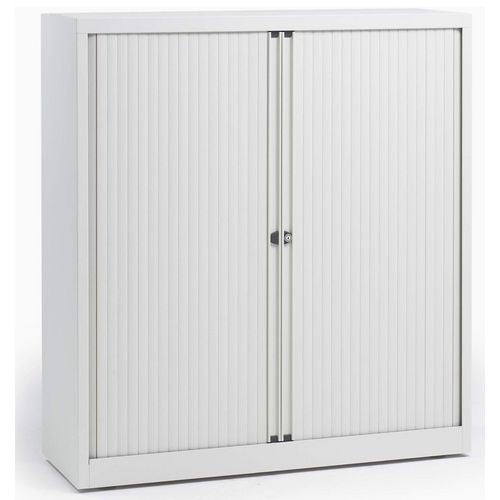 Roldeurkast laag staal 120x43x103cm wit 1 legbord