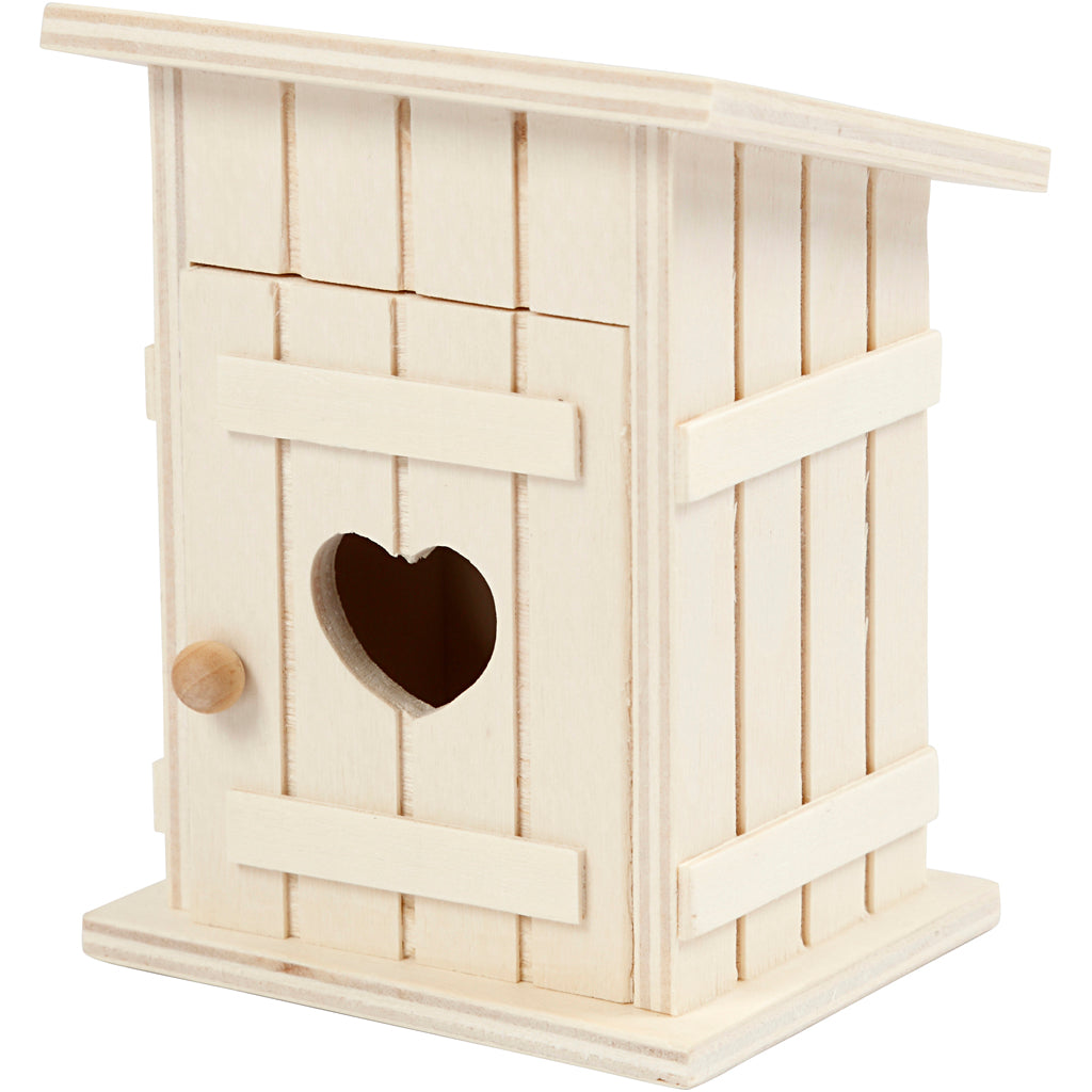 Creativ Company Holz Mini -Toilettenhaus, 6,5 x 6,5 x 8 cm