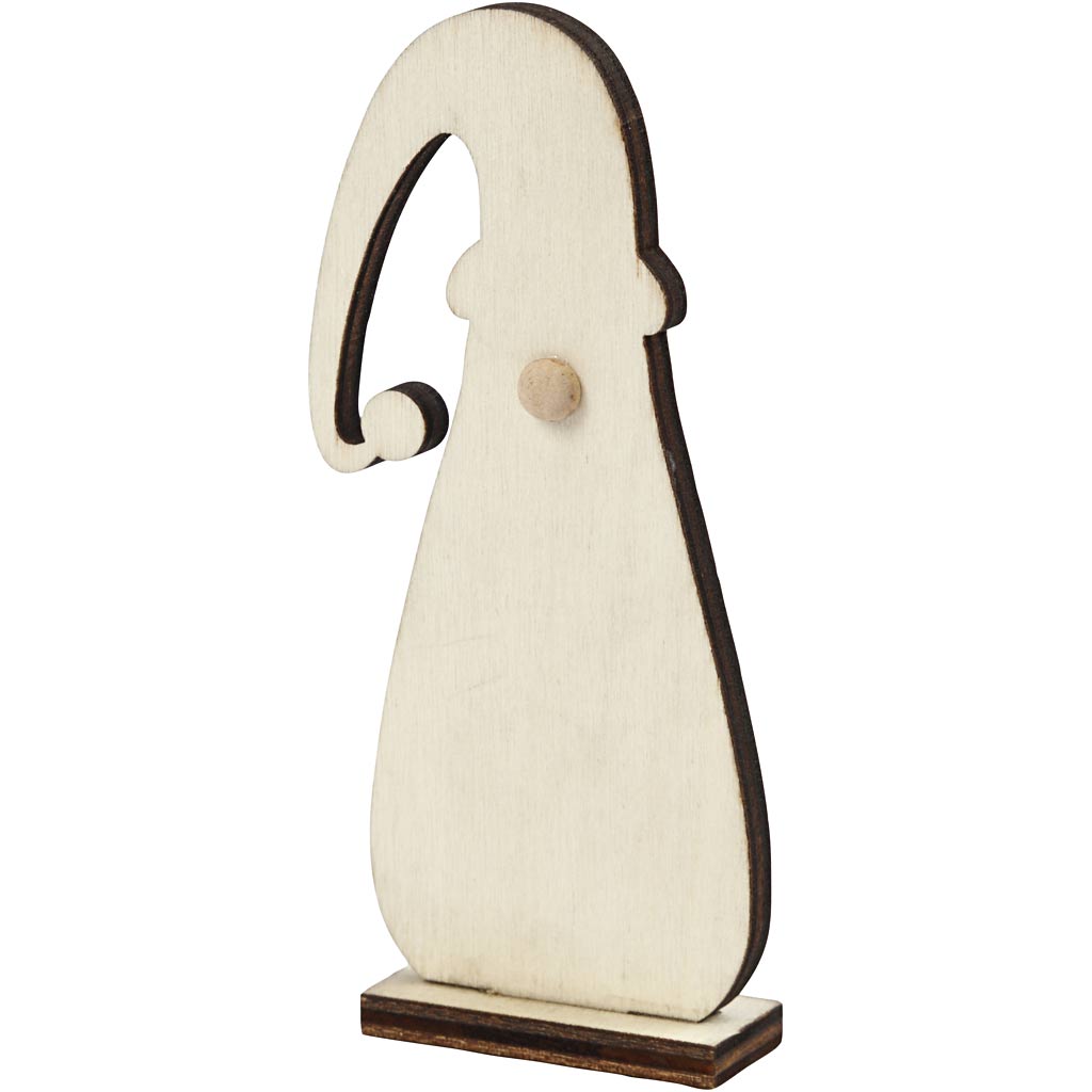 Creativ company kerstkabouter, h: 10 cm, d: 1,5 cm, b: 4,5 cm, dikte 3 mm, 3 stuk 1 doos