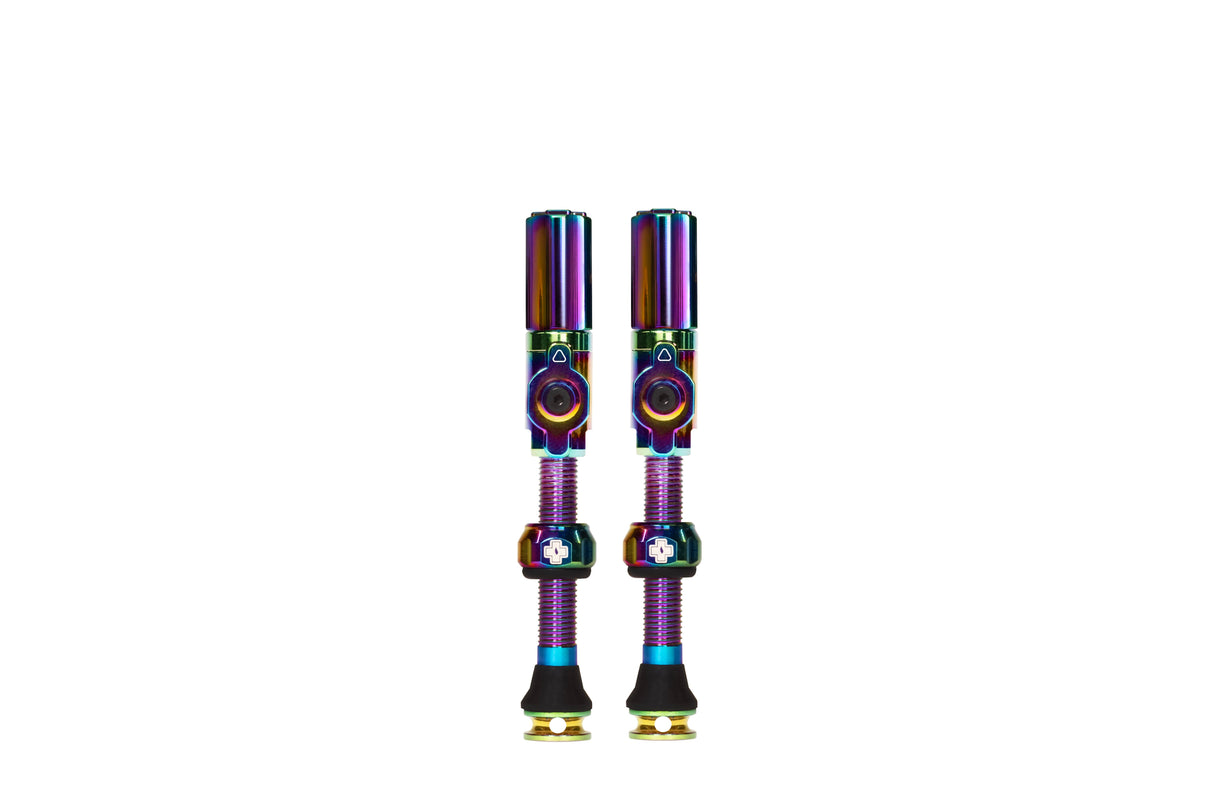 Muc-off tubeless ventiel big bore hybrid large iridescent auto schräder ventiel 45mm