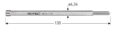 Rotec centreerpen ø6,34mm l=130mm