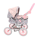 Doll w. + changing bag gray pink 65x35.5x75 cm