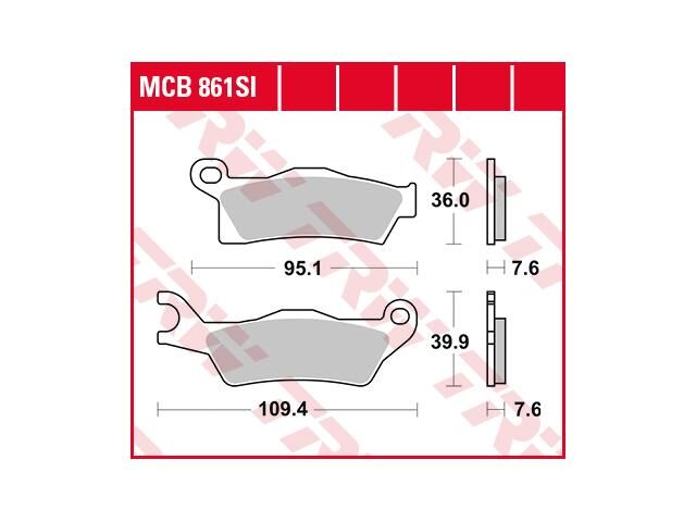 Trw -lucas remblokken mcb 861 brake pad mcb 861 si sintered metal