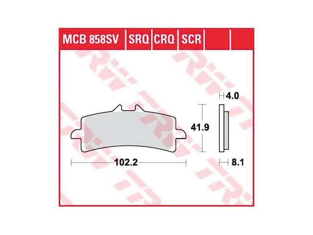 Trw remblokken mcb 858 brake pad mcb 858 crq hyper carbon racing