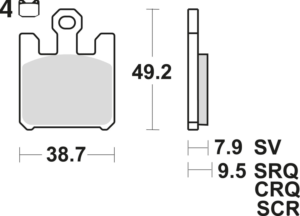 Trw -lucas remblok mcb 742 brake pad mcb 742 trq sint: metal racing
