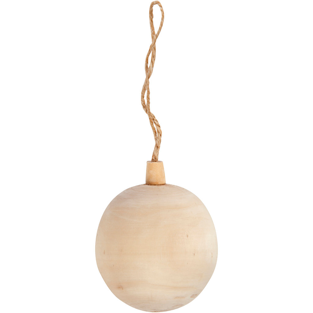 Creativ Company Christmas Ball Pendant Wood, 6.4 cm