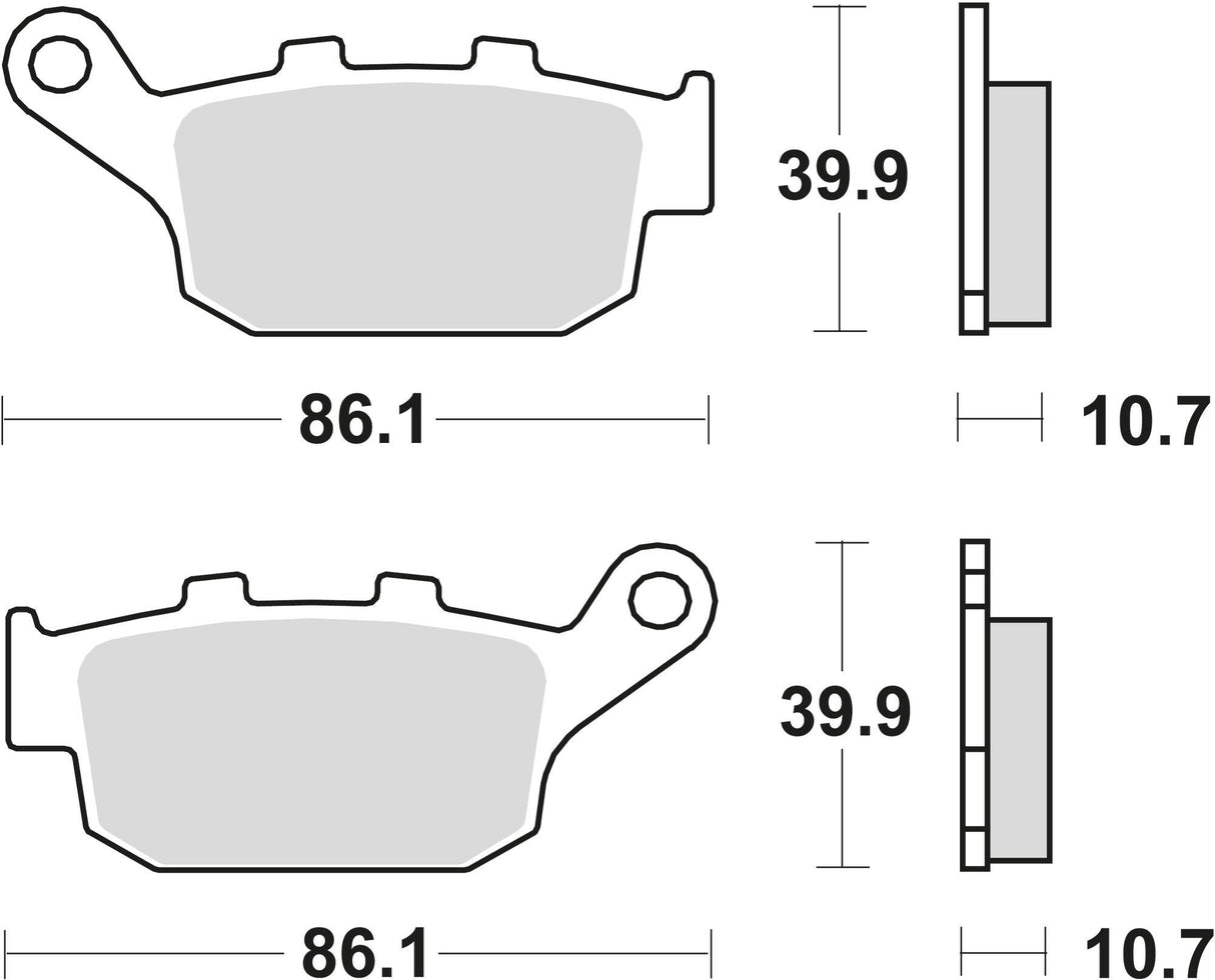 Trw remblokken mcb 585 brake pad mcb 585 srm sintered metal