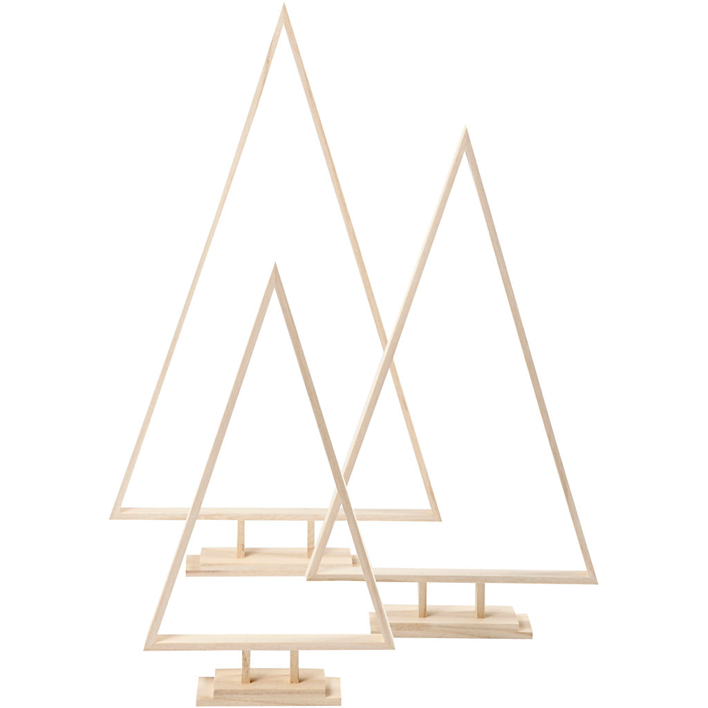 Creativ company Christmas trees, h: 40+50+60 cm, w: 22.5+29+35 cm, 3 pieces in 1 box