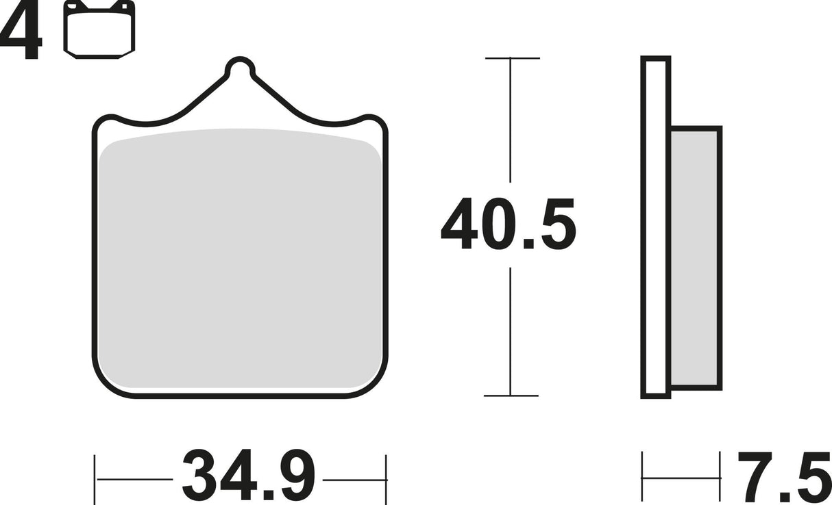 TRW brake pad MCB 721 TRQ Sint.Metal Racing