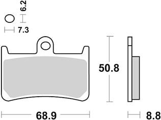 Trw remblokken mcb 611 brake pad mcb 611 scr sinter carbon racing