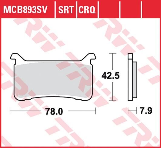 Trw remblokken mcb 893 brake pad mcb 893 sv sintered metal