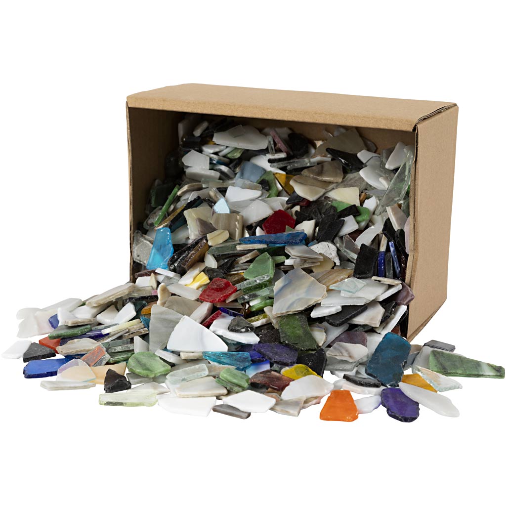 Creativ company mozaiek, afm 8-20 mm, dikte 2-3 mm, inhoud kan variëren , diverse kleuren, 2 kg 1 doos