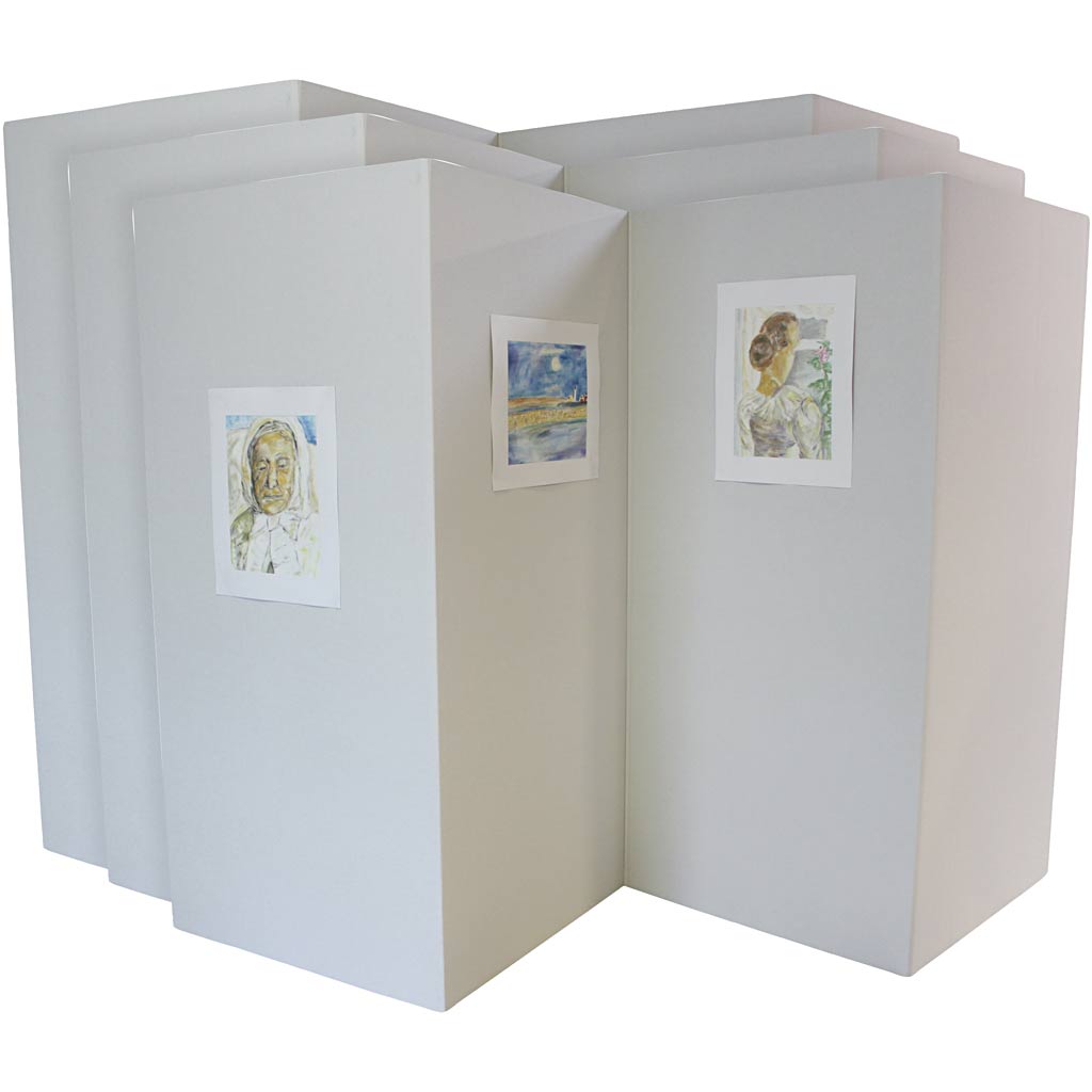 Presentation walls, h: 190 cm, w: 4x90 cm, thickness 4 mm, 3 pieces in 1 box
