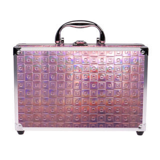 Casuelle holografisch make up koffer roze glamour