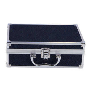 Casuelle aluminium koffer blauw zwart glitter