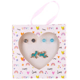 Happy love earring set blue horses 3 stuks