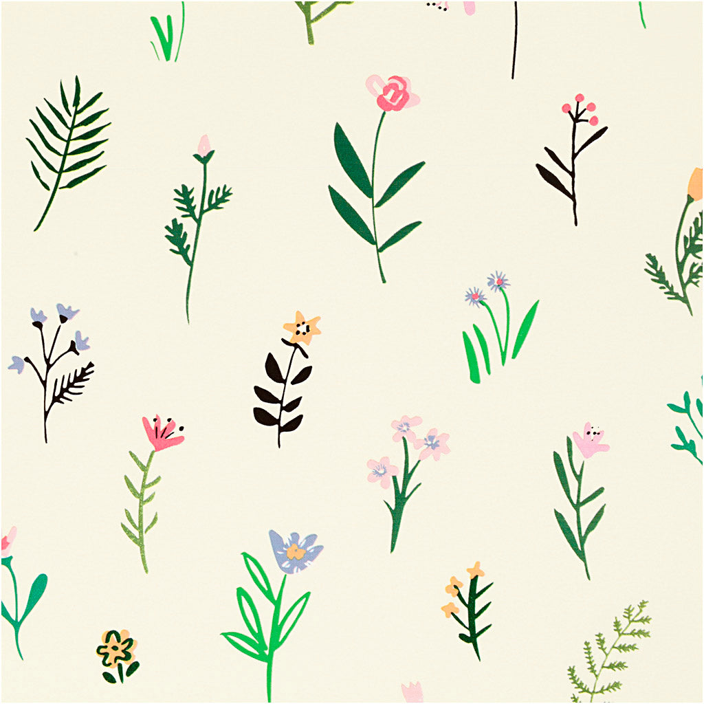 Creativ company inpakpapier, flora, b: 50 cm, 80 gr, 100 m 1 rol