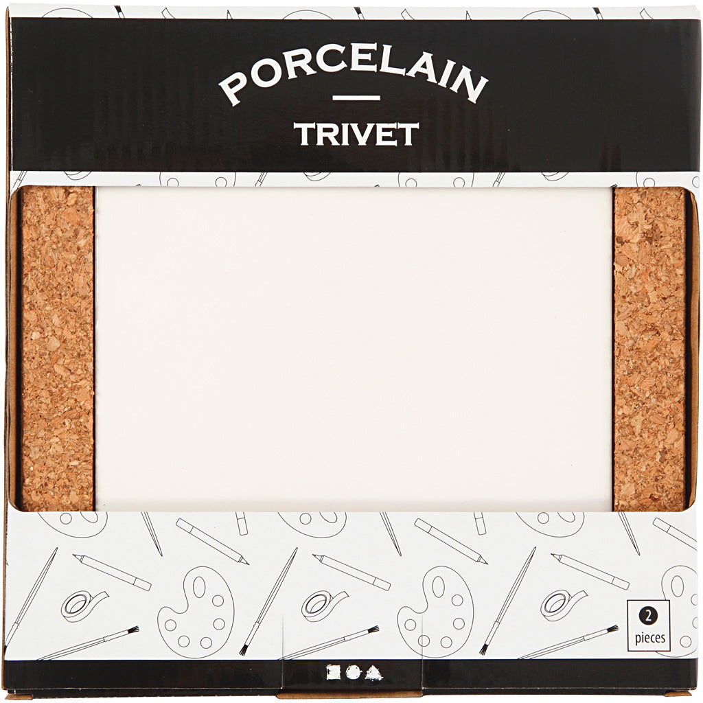 Creativ Company Coaster Porcelain s rámem Cork