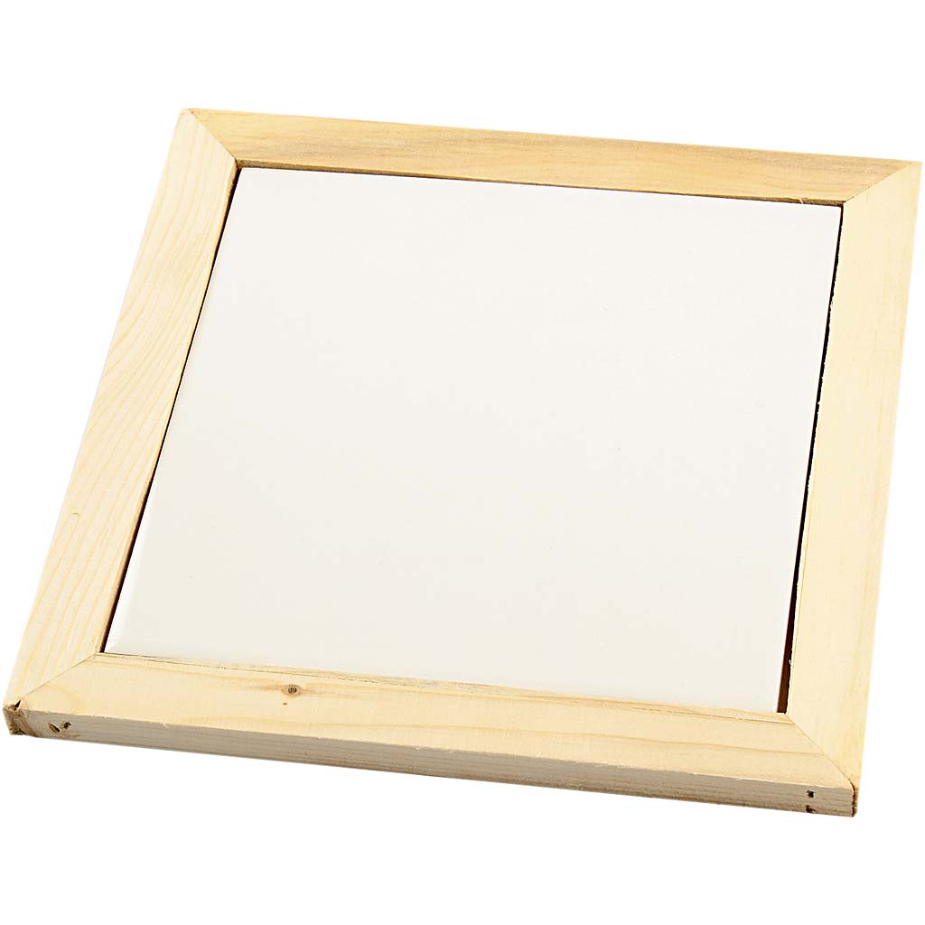 Creativ company onderzetter met houten lijst, afm 15x15 cm, 1 stuk
