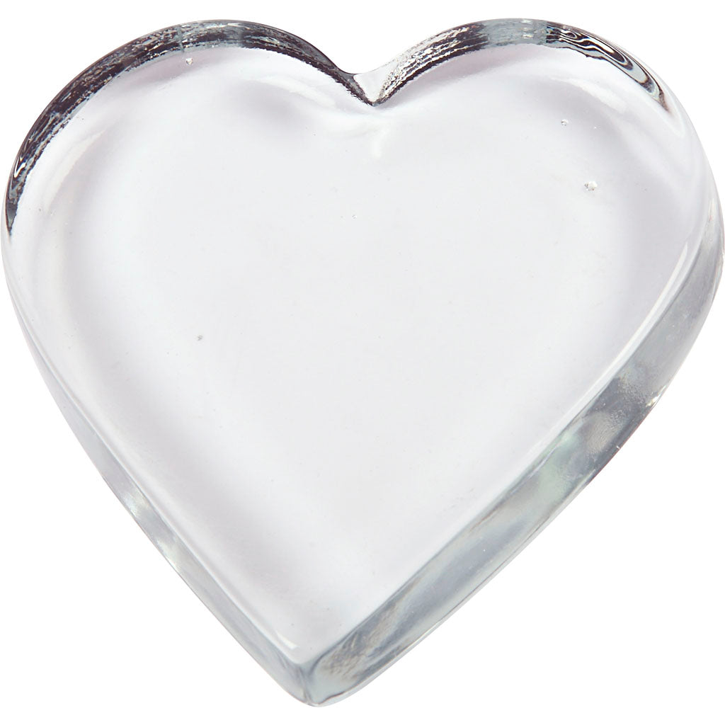 Creativ company glass heart transparent 9x9cm, 10 pcs.