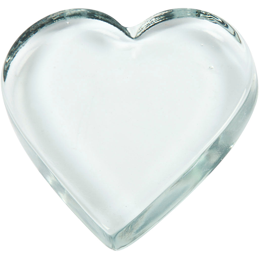 Creativ company glass heart transparent 9x9cm, 10 pcs.