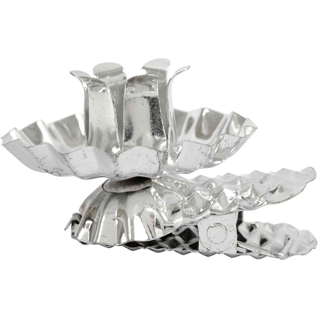 Creativ company candle holder to clamp, d 40 mm, silver-plated, 8 pieces 1 box