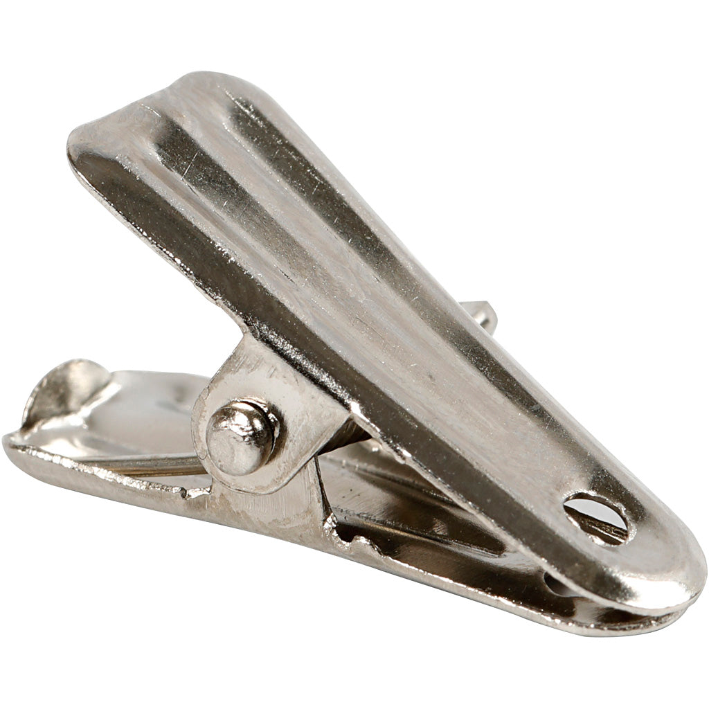 Creativ company deco clips, l: 27 mm, w: 14 mm, silver, 10 pieces 1 box