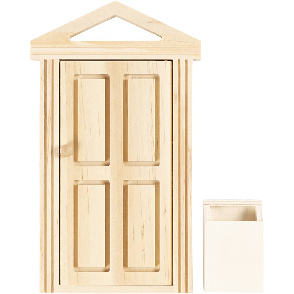 Creativ Company mini door and letterbox made of wood.